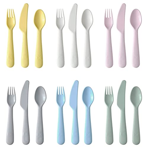 Kids Flatware Set – 18-Piece BPA-Free Utensils | 6 Colorful Knives, Forks & Spoons | Dishwasher & Microwave Safe
