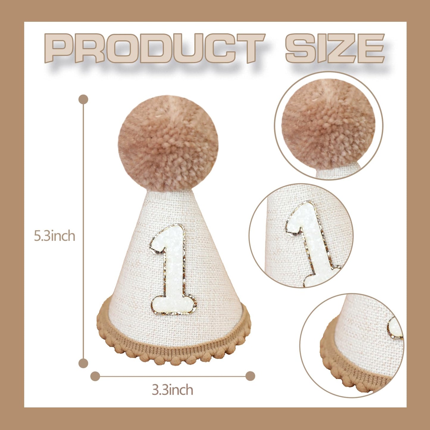 First Birthday Party Decorations Light Brown High Chair Banner 1st Birthday Crown One Cake Topper 1st Decor