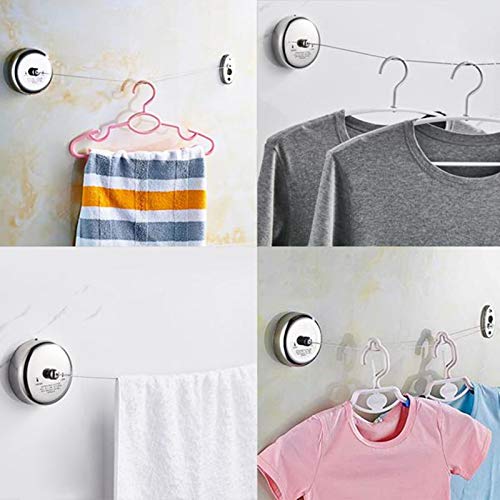 Retractable Clothesline – 304 Stainless Steel with Adjustable Rope | Heavy-Duty Indoor/Outdoor Drying Line (2.8m)