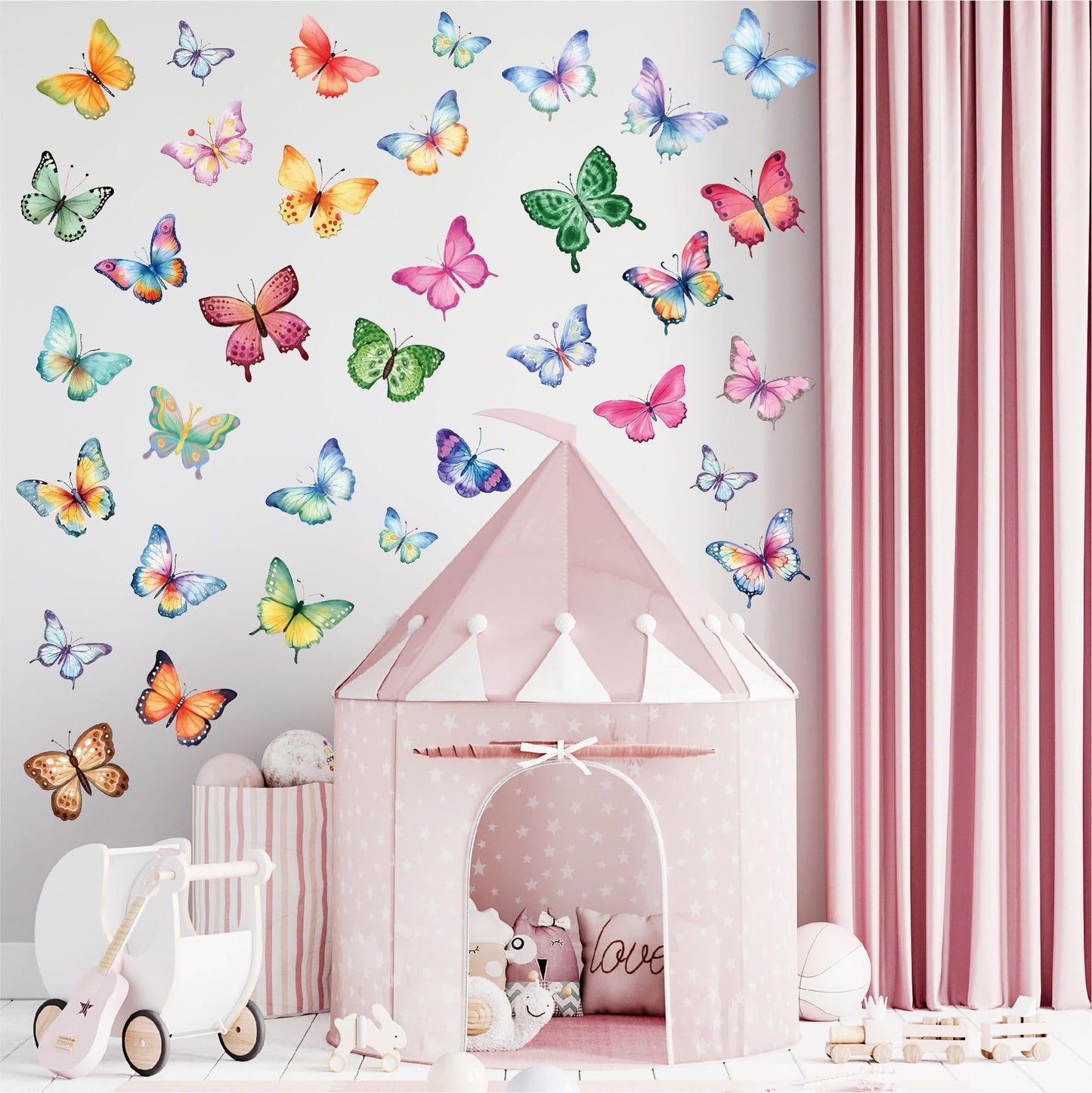 Cloud Wall Decals – 44-Piece Peel & Stick Set | White Vinyl Stickers for Nursery, Kids Bedroom & Playroom | Reusable & Waterproof