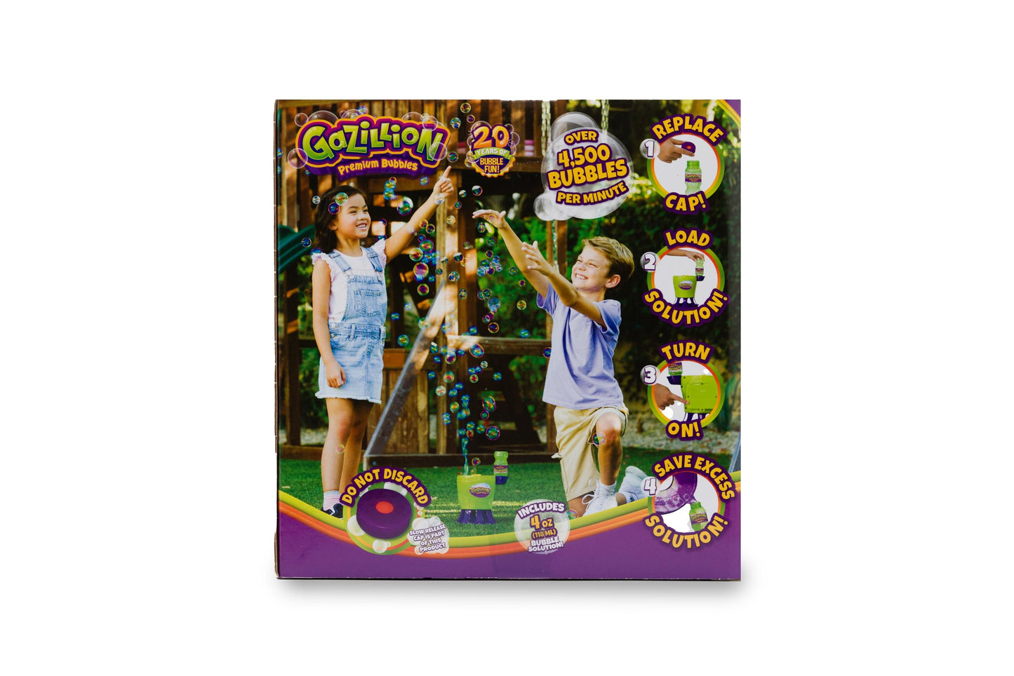 Tornado Bubble Machine – Blows 4,500 Bubbles per Minute | Kids Bubble Blower with 4oz Non-Toxic Solution | Outdoor Fun & Party Toy