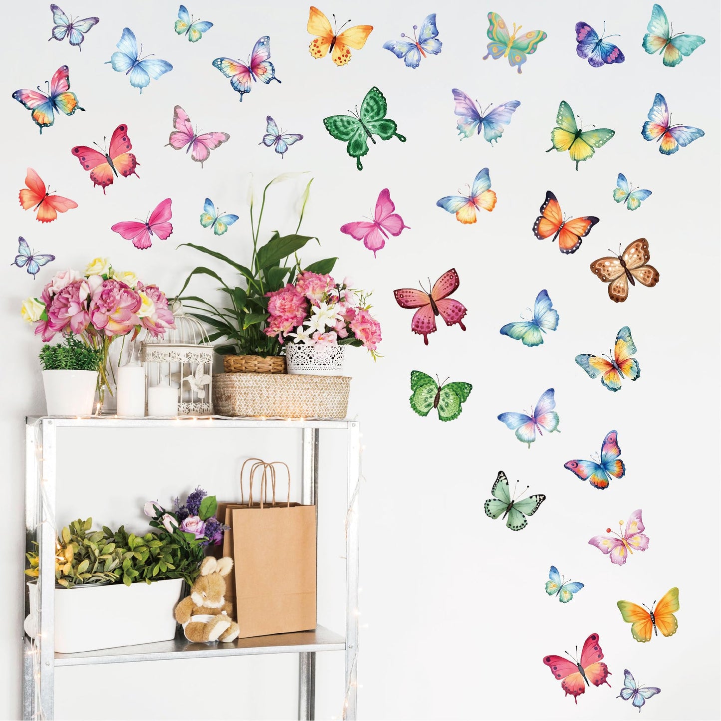 Cloud Wall Decals – 44-Piece Peel & Stick Set | White Vinyl Stickers for Nursery, Kids Bedroom & Playroom | Reusable & Waterproof