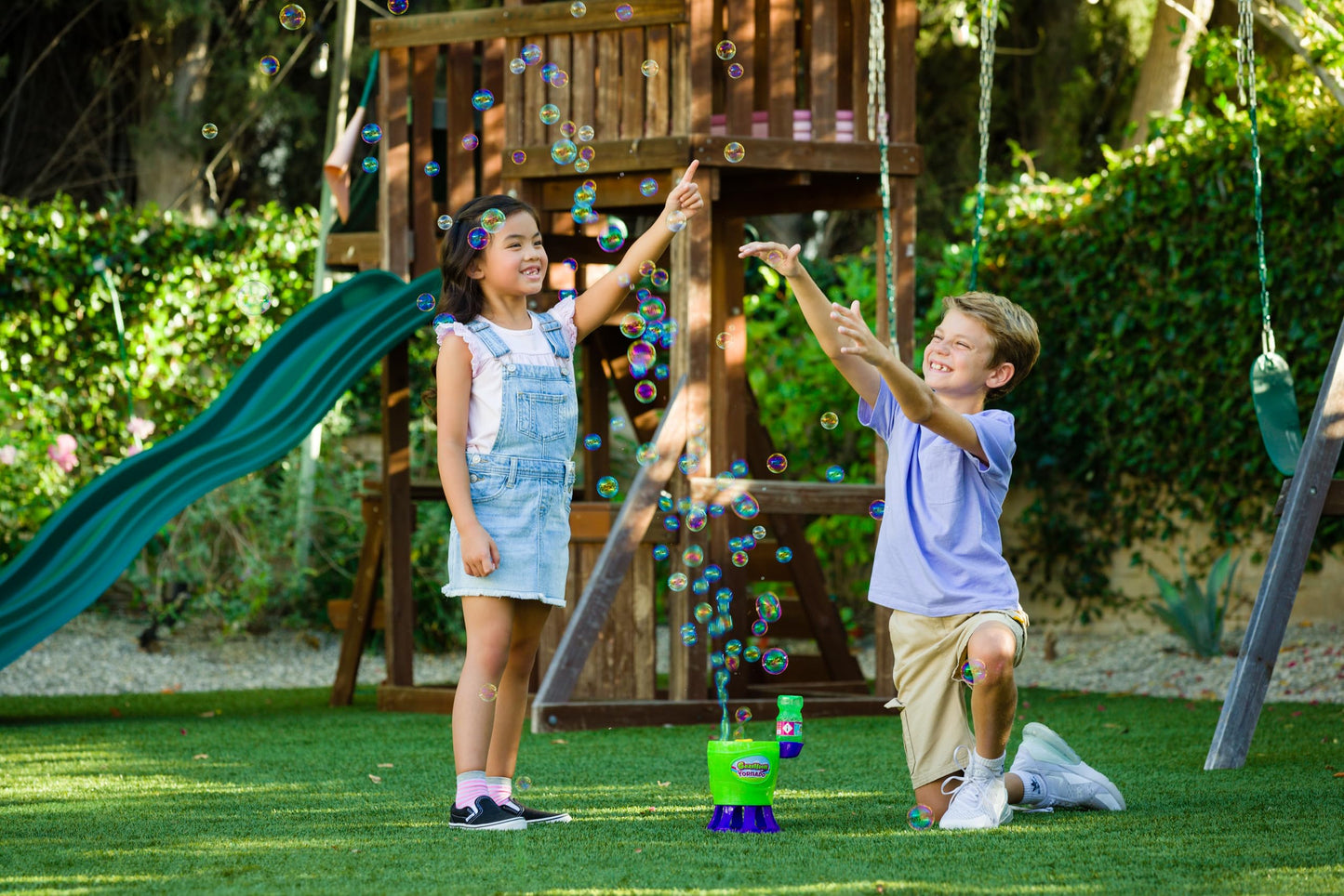 Tornado Bubble Machine – Blows 4,500 Bubbles per Minute | Kids Bubble Blower with 4oz Non-Toxic Solution | Outdoor Fun & Party Toy