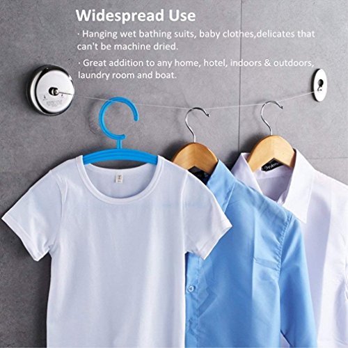 Retractable Clothesline – 304 Stainless Steel with Adjustable Rope | Heavy-Duty Indoor/Outdoor Drying Line (2.8m)