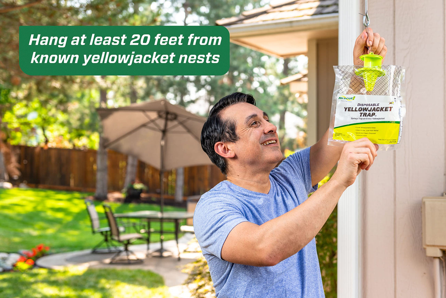 Yellow Jacket Wasp Trap – 1-Pack Disposable Outdoor Trap | Non-Toxic Attractant for Backyard, Camping & Farm Use