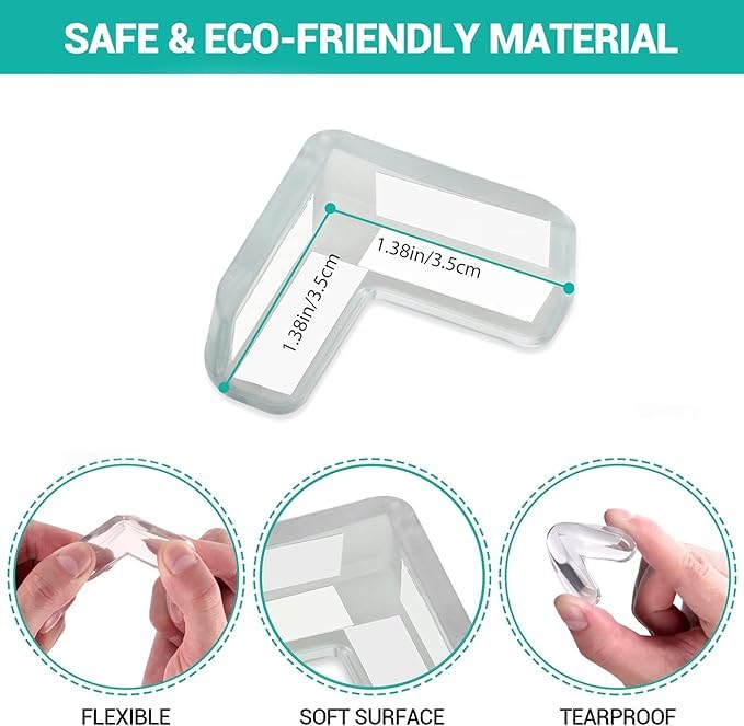 10-Pack Child Safety Corner Protectors – Transparent Edge Guards for Furniture | Baby & Toddler Proofing with Strong Adhesive