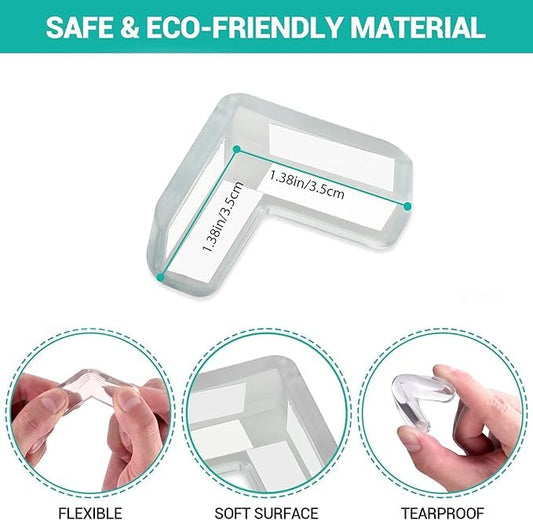 10-Pack Child Safety Corner Protectors – Transparent Edge Guards for Furniture | Baby & Toddler Proofing with Strong Adhesive