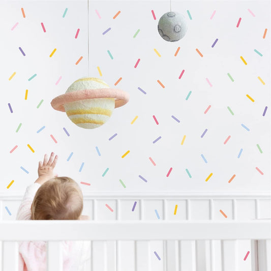 Confetti Wall Decals – 240 Colorful Sprinkle Stickers for Kids Room, Nursery & Playroom – Removable & Reusable Vinyl