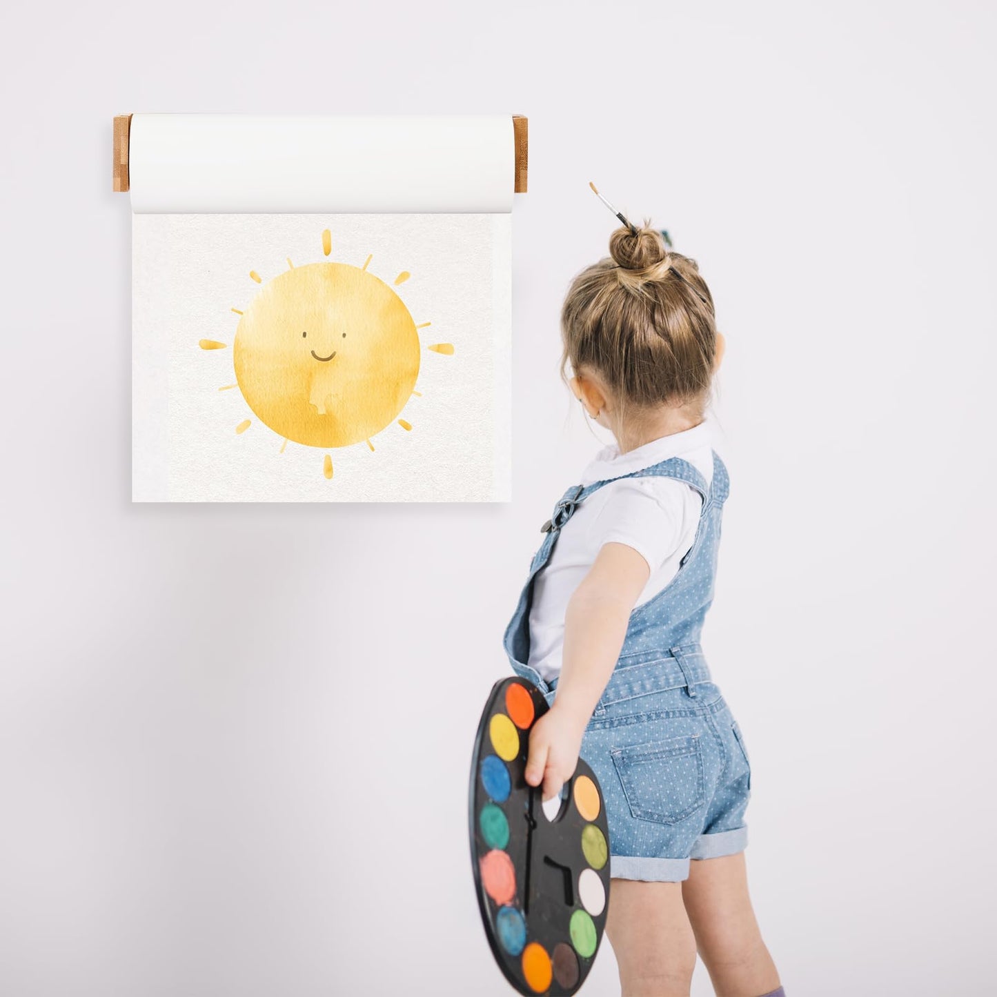 12" Kraft Paper Roll Holder – Wooden Wall-Mount Dispenser for Easel Paper | Art, Kitchen, Office & DIY Use (Holder Only)