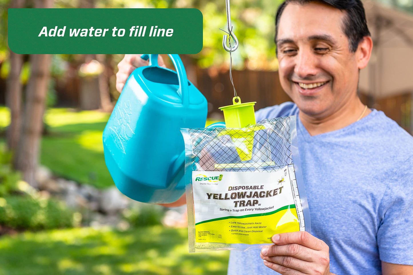 Yellow Jacket Wasp Trap – 1-Pack Disposable Outdoor Trap | Non-Toxic Attractant for Backyard, Camping & Farm Use