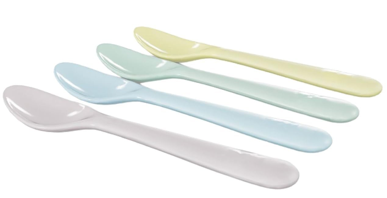 Kids Spoons – 4-Pack BPA-Free Plastic | Smooth Touch Toddler Utensils | Multicolor Feeding Spoons