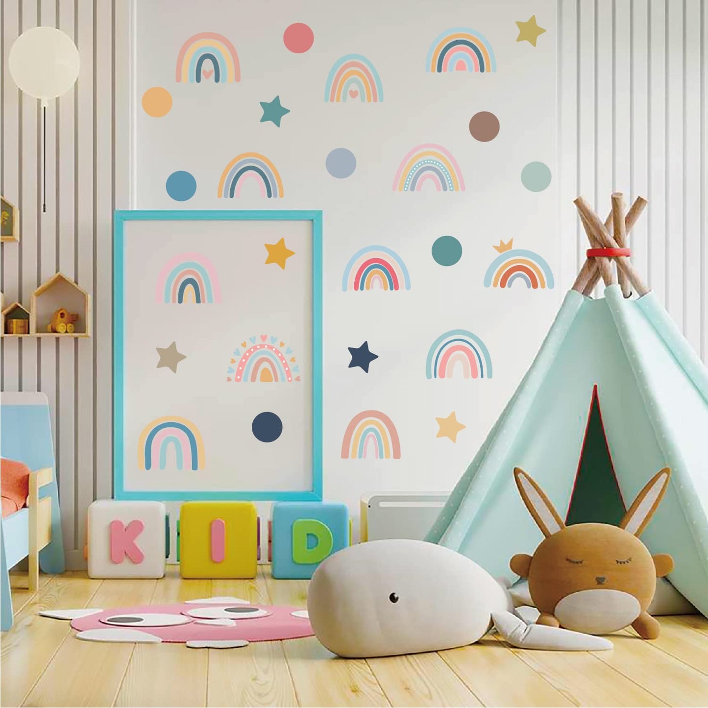 Cloud Wall Decals – 44-Piece Peel & Stick Set | White Vinyl Stickers for Nursery, Kids Bedroom & Playroom | Reusable & Waterproof