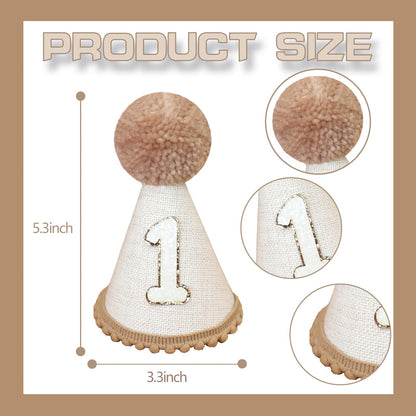 First Birthday Party Decorations Light Brown High Chair Banner 1st Birthday Crown One Cake Topper 1st Decor