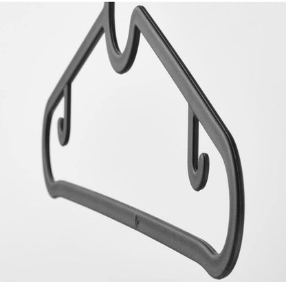 Lightweight Plastic Clothes Hangers – Set of 10 Black Slim Hangers, 39cm | Space-Saving Closet Organizers for Shirts, Pants & Skirts