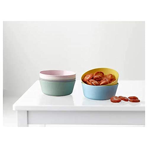 Colorful Plastic Bowl Set – 6 Reusable Kids Bowls, Dishwasher & Microwave Safe, BPA-Free (Mixed Colours)