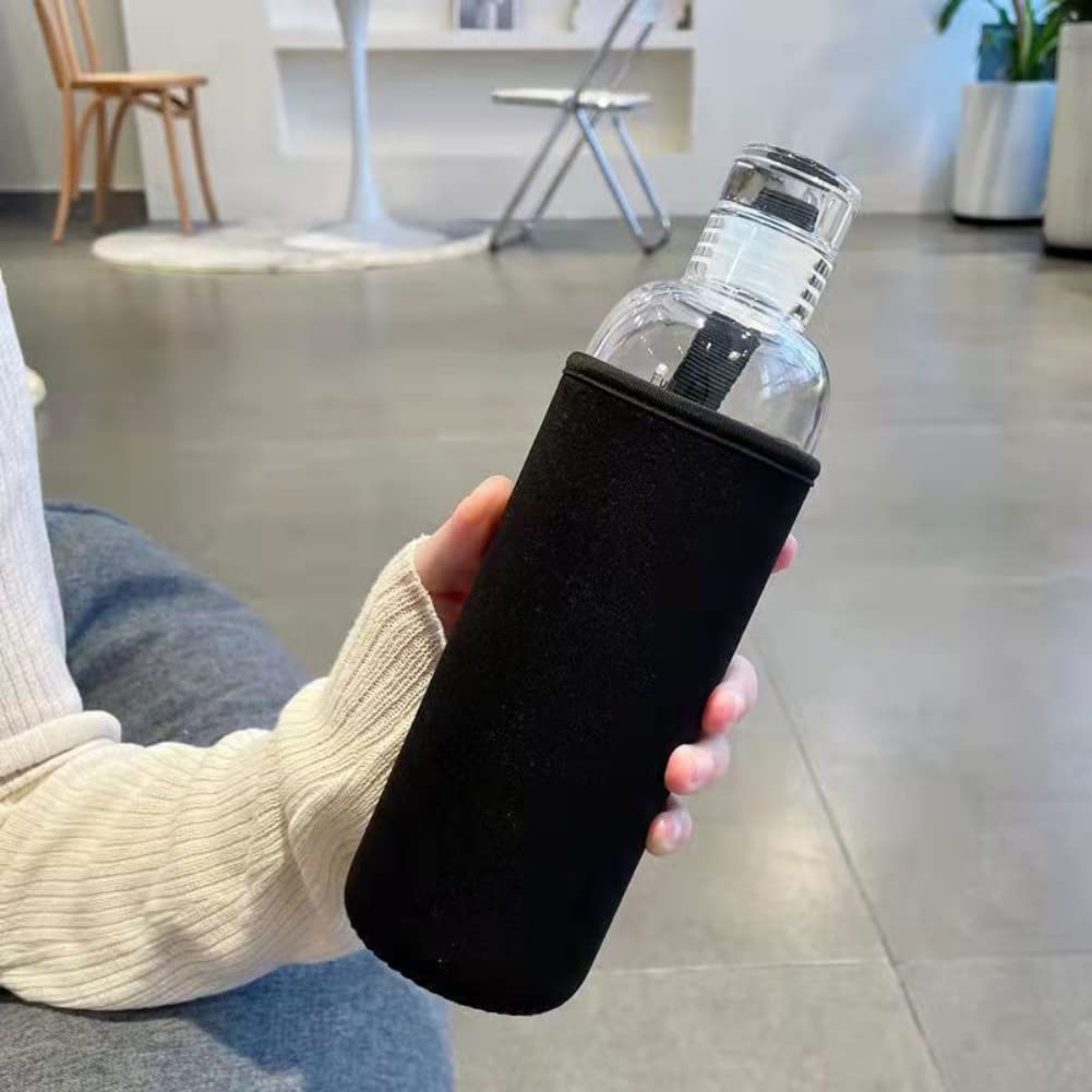 Clear Plastic Water Bottle – 17oz Leakproof Bottle with Non-Slip Sleeve, Lightweight & Reusable