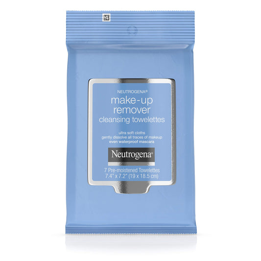 Neutrogena Makeup Remover Wipes – 7-Count Travel Size Cleansing Towelettes for Face & Eyes