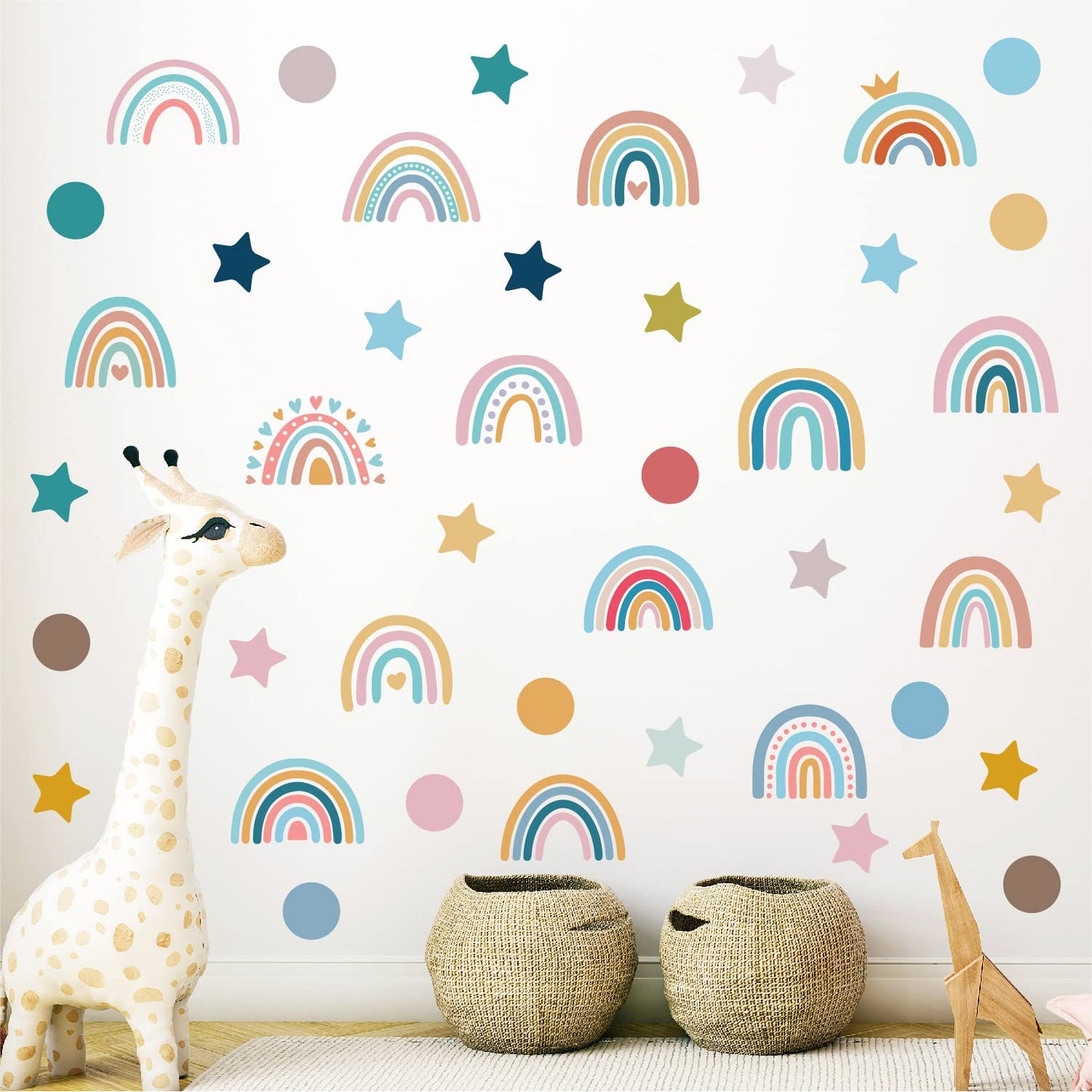 Cloud Wall Decals – 44-Piece Peel & Stick Set | White Vinyl Stickers for Nursery, Kids Bedroom & Playroom | Reusable & Waterproof