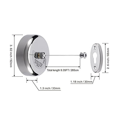Retractable Clothesline – 304 Stainless Steel with Adjustable Rope | Heavy-Duty Indoor/Outdoor Drying Line (2.8m)