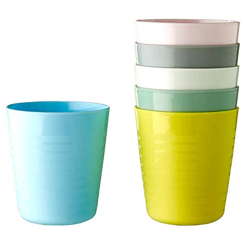 Kids Tumblers – 6-Pack Pastel Reusable Plastic Cups | Unbreakable, Microwave & Dishwasher Safe | 230ml