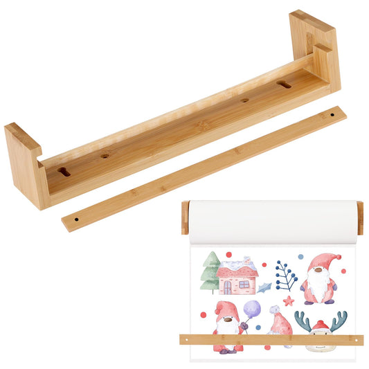 12" Kraft Paper Roll Holder – Wooden Wall-Mount Dispenser for Easel Paper | Art, Kitchen, Office & DIY Use (Holder Only)