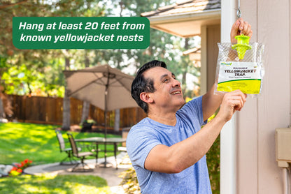 Yellow Jacket Wasp Trap – 1-Pack Disposable Outdoor Trap | Non-Toxic Attractant for Backyard, Camping & Farm Use