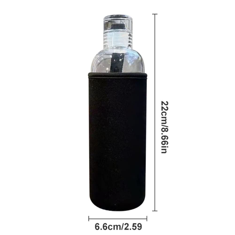 Clear Plastic Water Bottle – 17oz Leakproof Bottle with Non-Slip Sleeve, Lightweight & Reusable