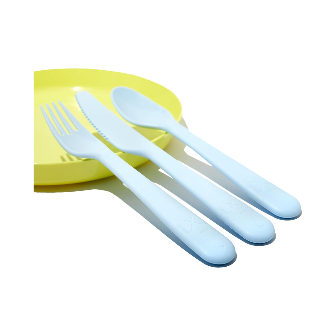 Kids Plastic Dinnerware Set for 6 – BPA-Free Plates, Bowls, Cups & Utensils – Colorful Toddler Dish Set – Dishwasher Safe
