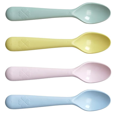 Kids Spoons – 4-Pack BPA-Free Plastic | Smooth Touch Toddler Utensils | Multicolor Feeding Spoons